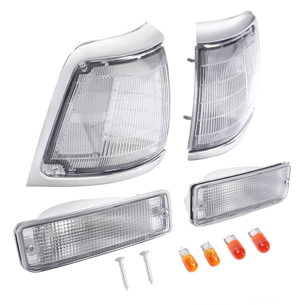 Clear Corner Lights + Bumper Signal Lights For 1992-1995 Toyota Pickup 2WD