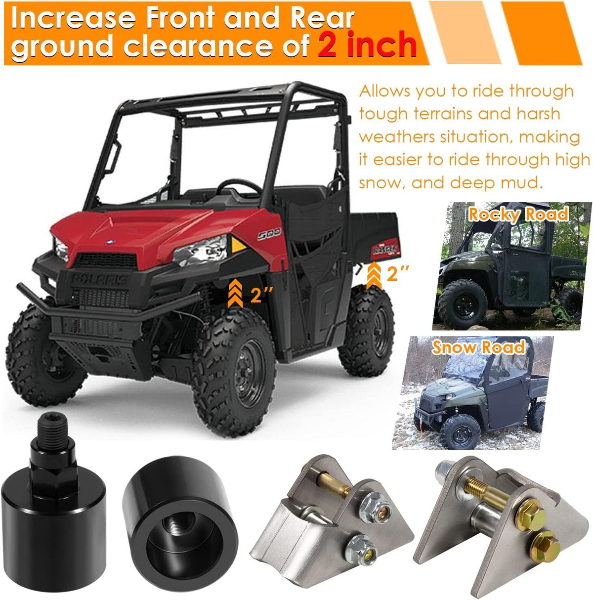 2'' Front & Rear Full Lift Kit For Polaris Ranger 400 500 800 Crew Midsize 10-14