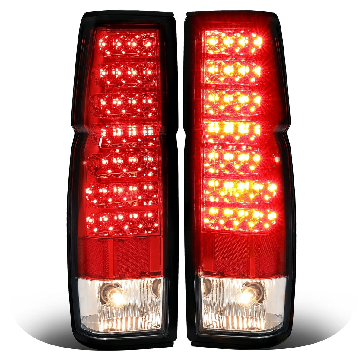 Red Clear LED Tail Lights Brake Lamps For Nissan D21 Hardbody Pickup 1986-1997