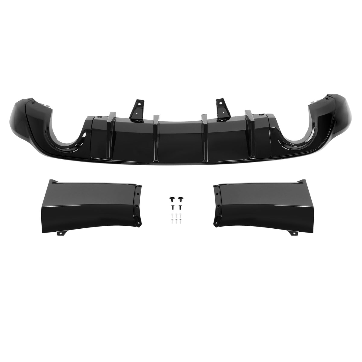 Rear Bumper Diffuser Dual Exhaust For Dodge Durango 2011-2025 Glossy Black