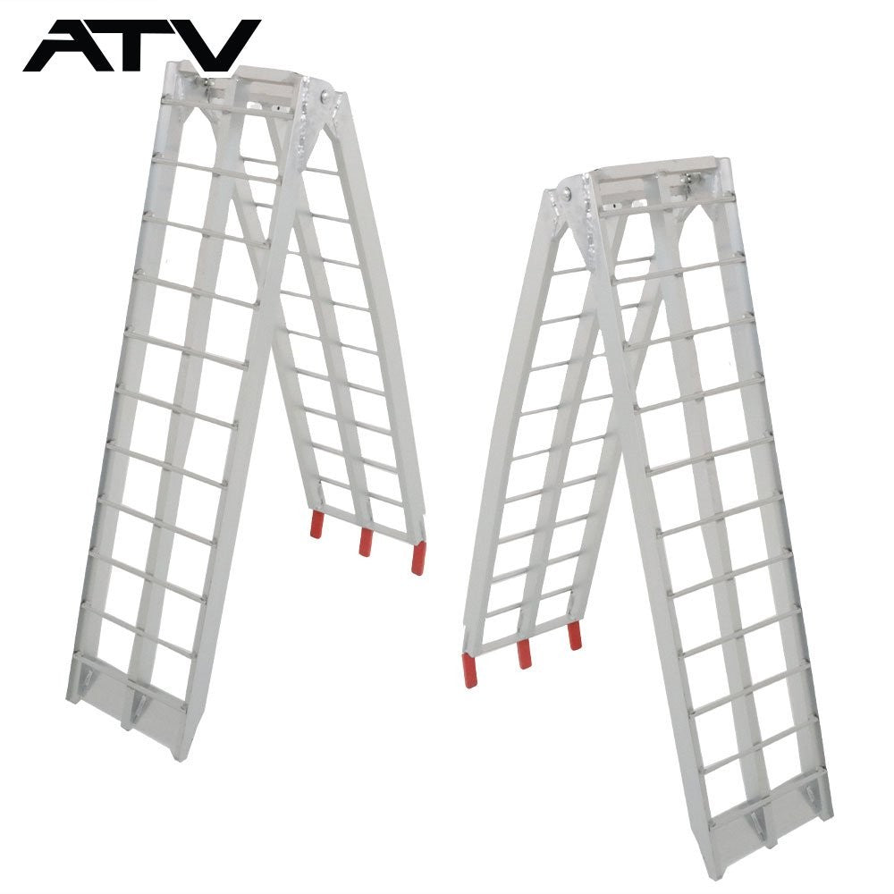 2× 7.5' Aluminum Folding Loading Ramps For ATV/ UTV Truck Motorcycle Lawn Mowerr