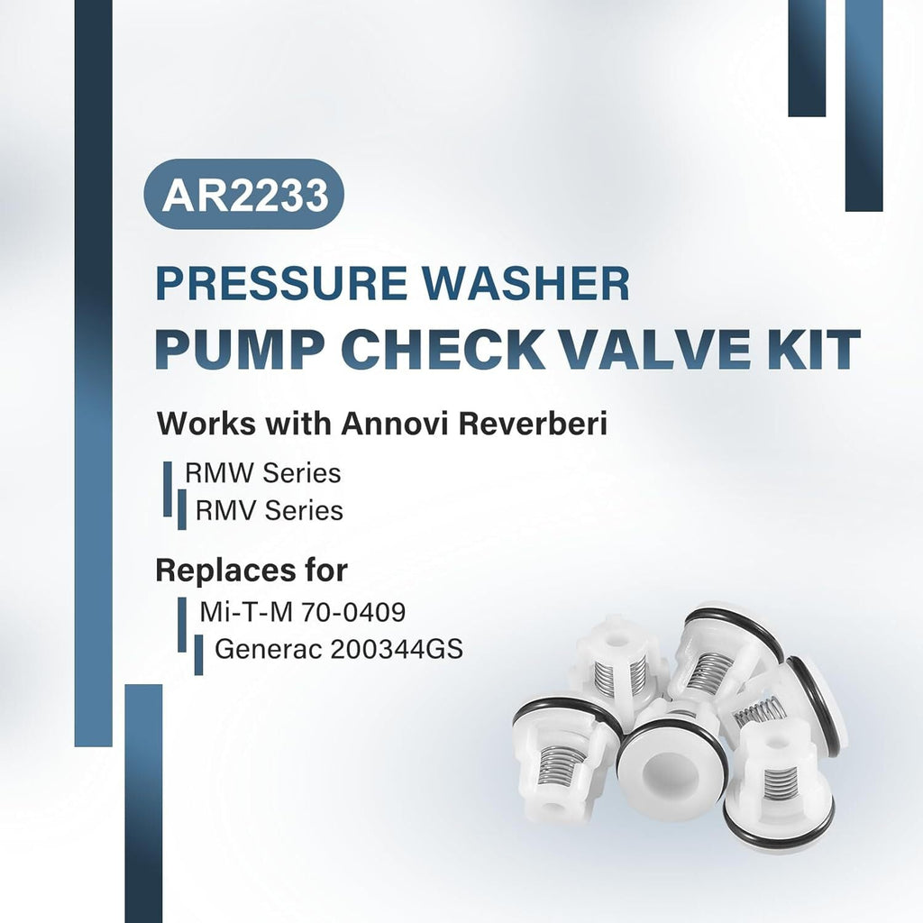 Annovi Reverberi AR2233 Check Valve Kit for RMV and RMW Pressure Washer Pumps