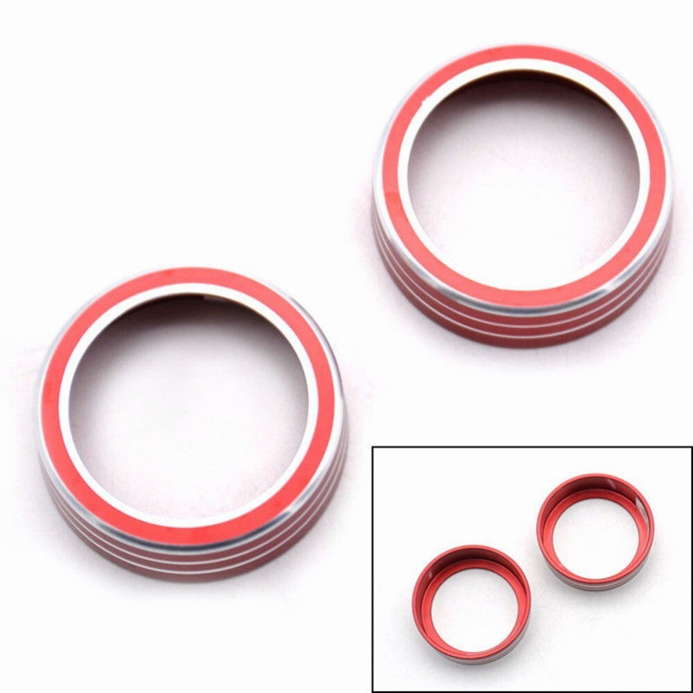 2 PCs Aluminum Center Console AC Switch Ring Cover Trim For Honda Civic 16-21