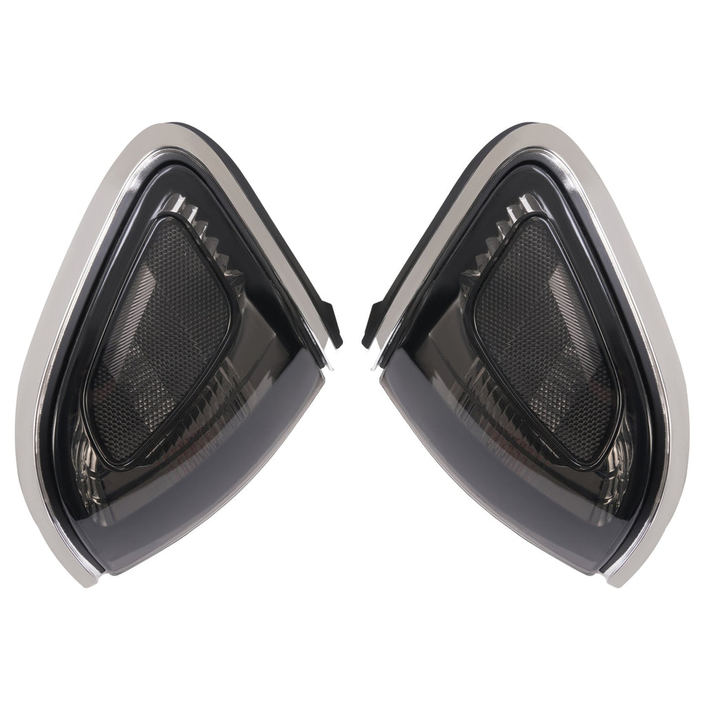 Pair of Smoke Lens Chrome Trim Corner Lights Lamps For Toyota Tacoma 2001-2004