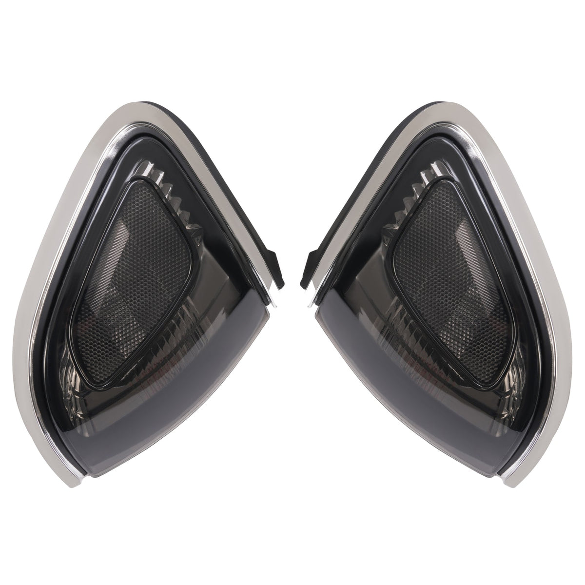 Pair of Smoke Lens Chrome Trim Corner Lights Lamps For Toyota Tacoma 2001-2004