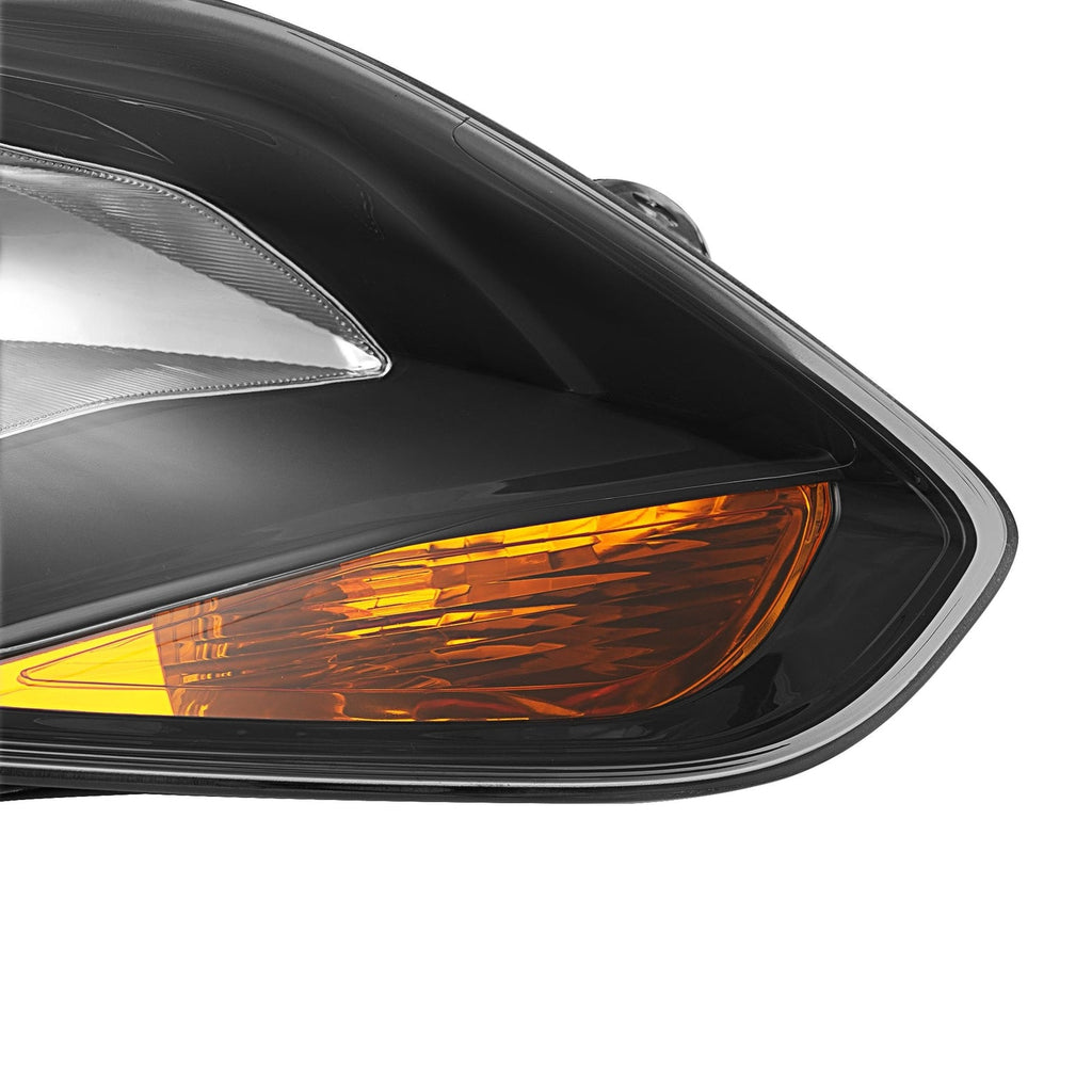 Black Right Passenger Side Headlight Clear Lens Halogen For Ford Focus 2012-2014