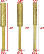 48Pcs Diamond Chainsaw Sharpener Burr Grinding Stone File 5/32" 3/16" 7/32"
