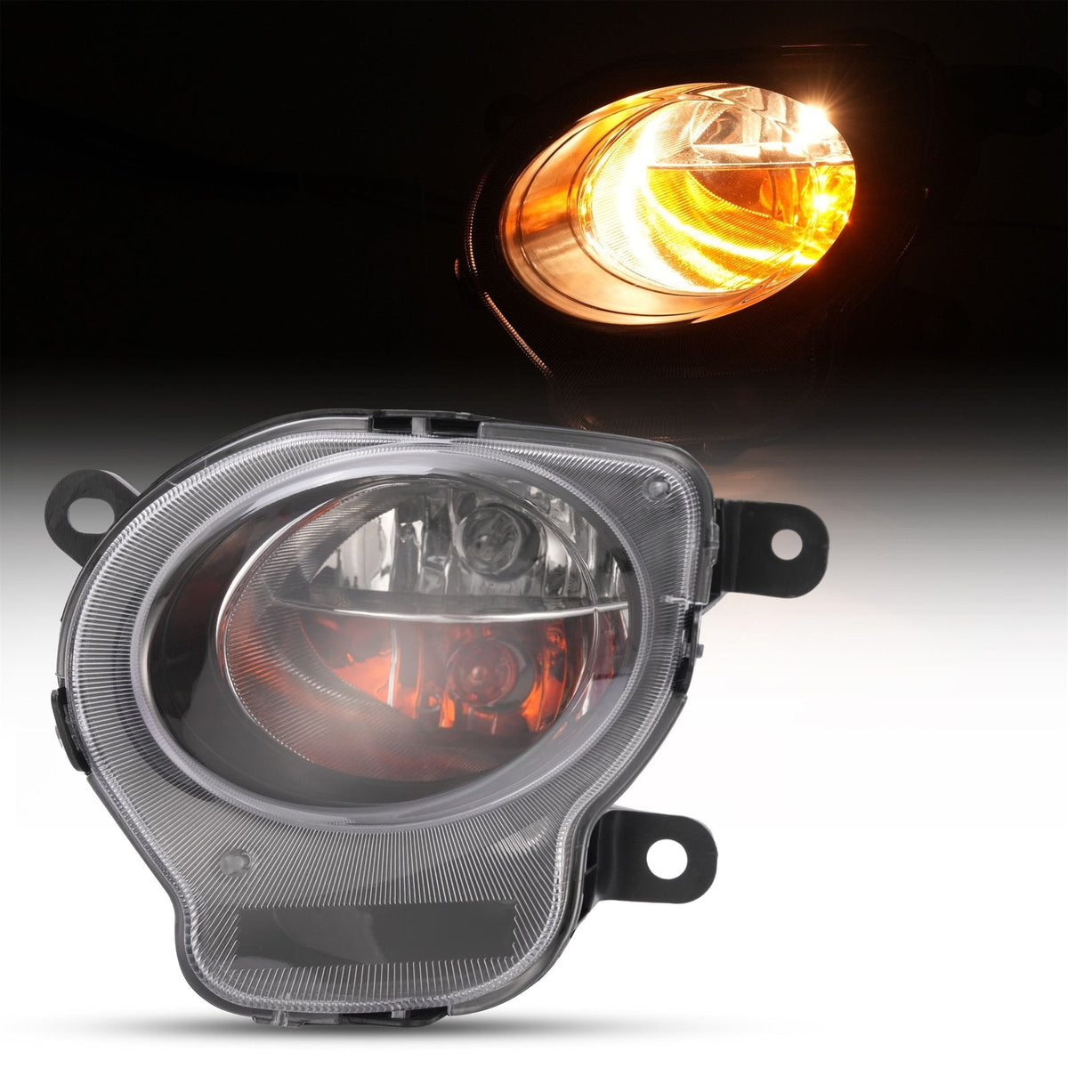 Black Front Left Driver Side Turn Signal Light Parking Lamp For Fiat 500 2012-17