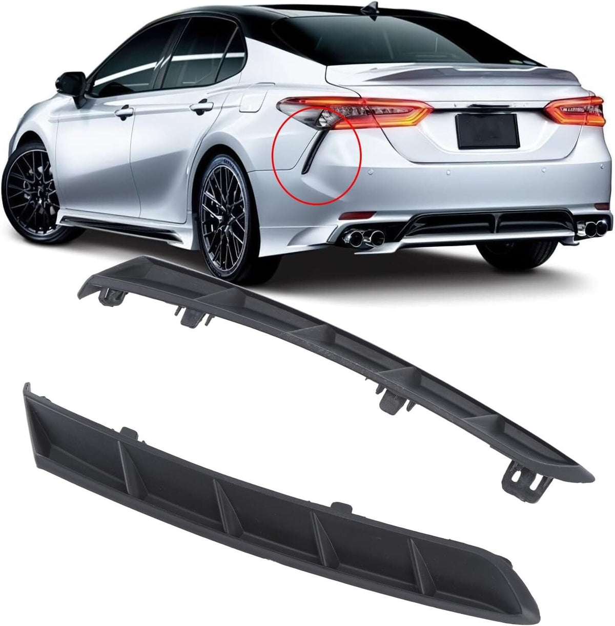 2Pcs FOR 2018 - 2023 TOYOTA CAMRY REAR SIDE BUMPER EXTENSION TRIM MOLDING LH &RH