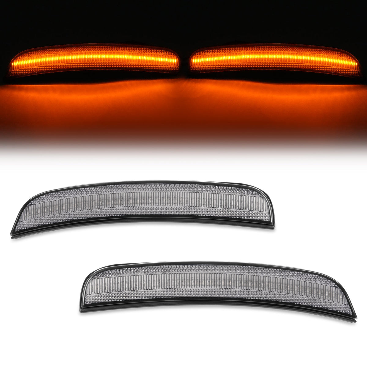 Front Side Marker Light Reflector For Chrysler 300 2015-2023 Amber LED Smoked