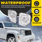 Pair Headlights Lamp Set Left & Right With Fog Lights For JEEP Liberty 2008-2012