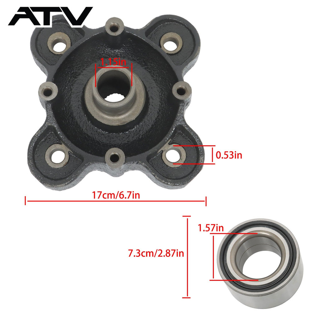 Rear Wheel Hub Bearing Kit for Polaris Ranger 570 900 1000 XP Full Size Diesel