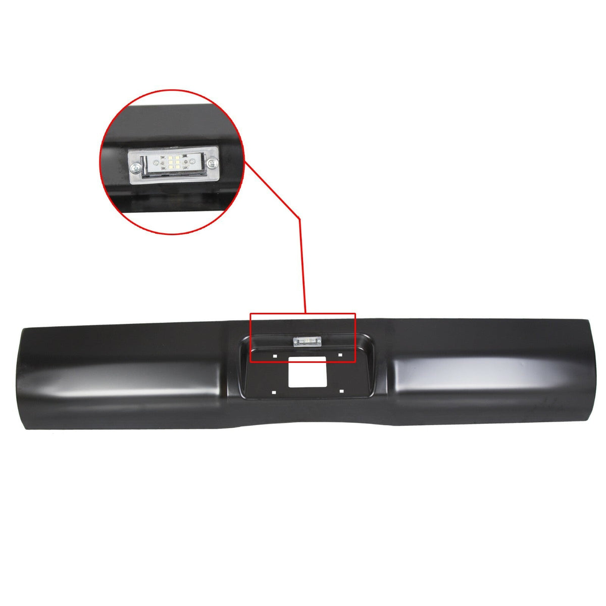 For Dodge Ram 1500 2500 3500 1994-2001 Rear Bumper Roll Pan w/LED Light Black
