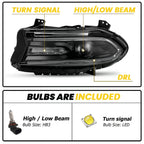 For 2015-2022 2023 Dodge Charger LED DRL Projector Headlight Driver Side Left