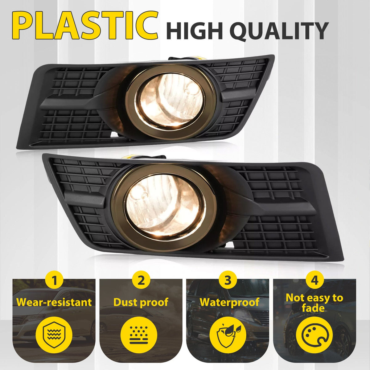 Pair Fog Lights w/Bezel Bumper Lamp Cover For Cadillac SRX 2010 - 2016 2015