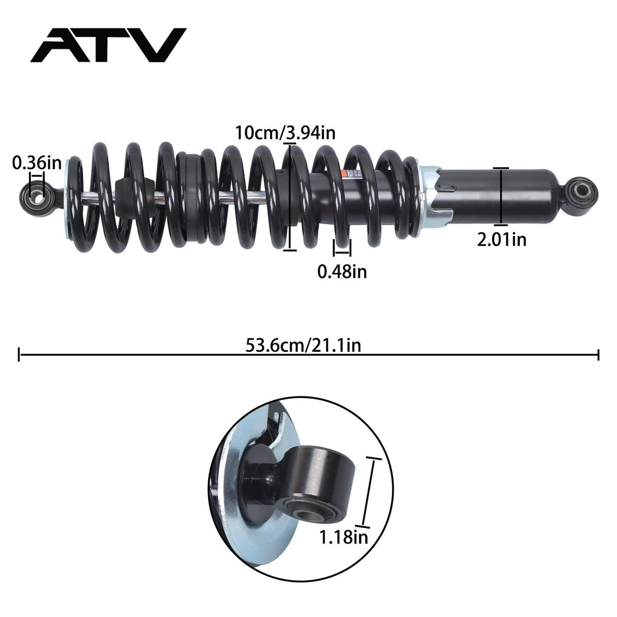 Rear Gas Shock Absorbers for Polaris RZR RZR 570 2012-2022 7043759 7044093