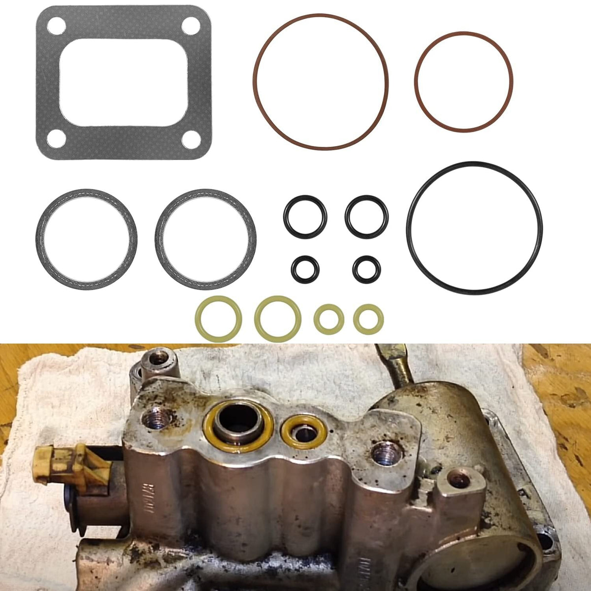 72468 Turbo Mounting Gaskets & Turbo Pedestal O-Ring Seal Gaskets for Ford 7.3L