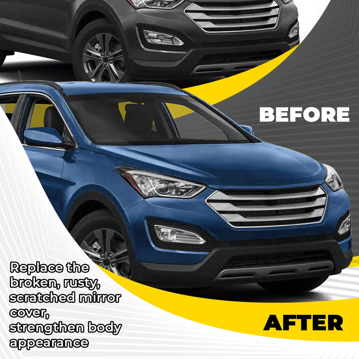 Front Driving Fog Light Lamp Assembly Pair for Hyundai Santa Fe Sport 2013-2016