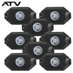 8x Pods RGB LED Rock Light Offroad Wireless Bluetooth APP Music Controller
