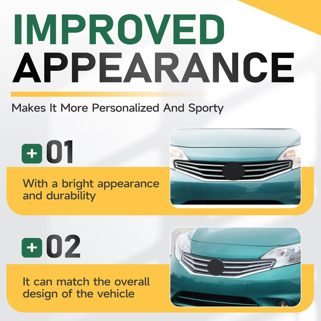 Grille For Nissan Versa Note 2014 2015 2016 Chrome Front Upper Bumper Grill