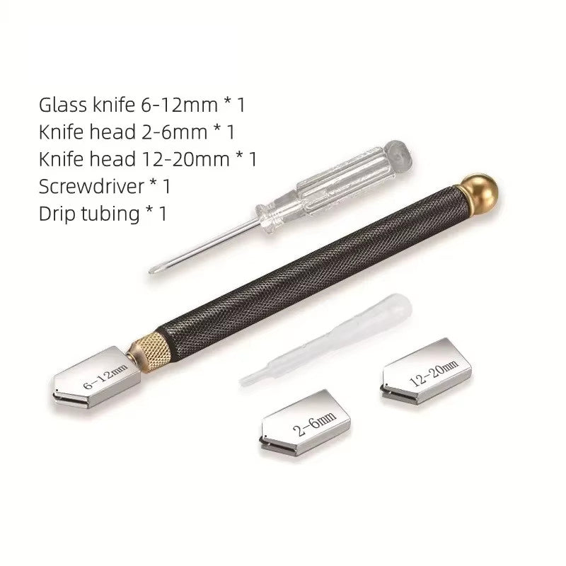 Glass Cutter Tool 2-20mm Mosaic Tile Mirror Cutter with Oil Feed & Carbide Tips