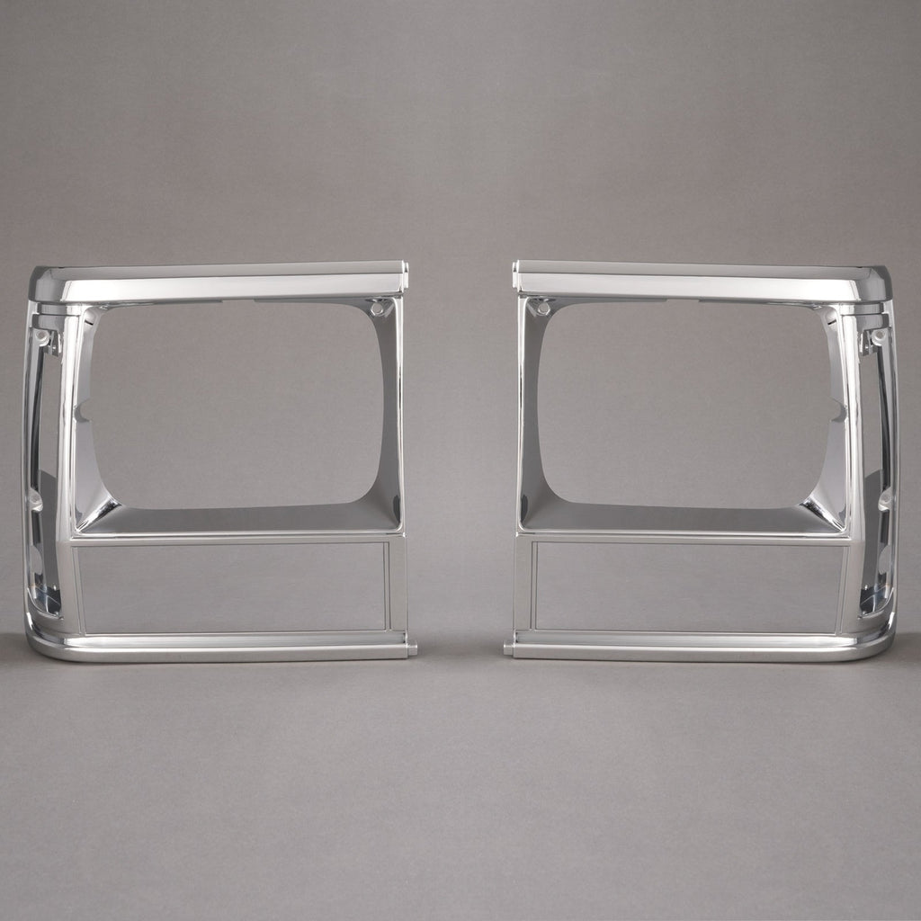 2PCS Set Headlight Door Bezel Trim For Jeep Cherokee 91-96 Comanche 91-92 Chrome