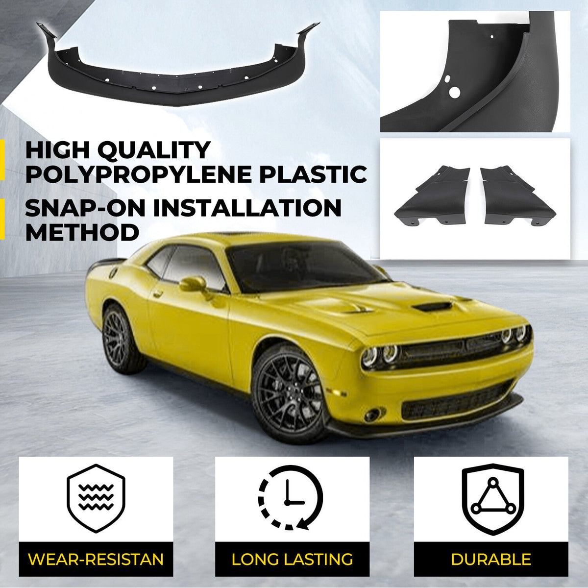 For Dodge Challenger GT & SRT & R/T 2015-2023 Front Bumper Lip Valance Splitter