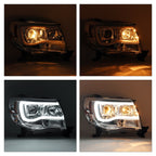 DOT Chrome LED Tube Projector Headlights HeadLamps For Toyota Tacoma 2005-2011