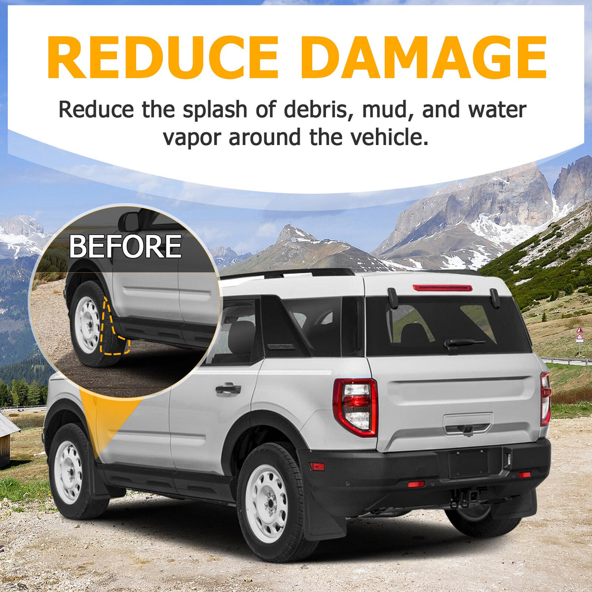 Front & Rear Mud Flaps Splash Guards Set of 4 For Ford Bronco Sport 2021 22 2024