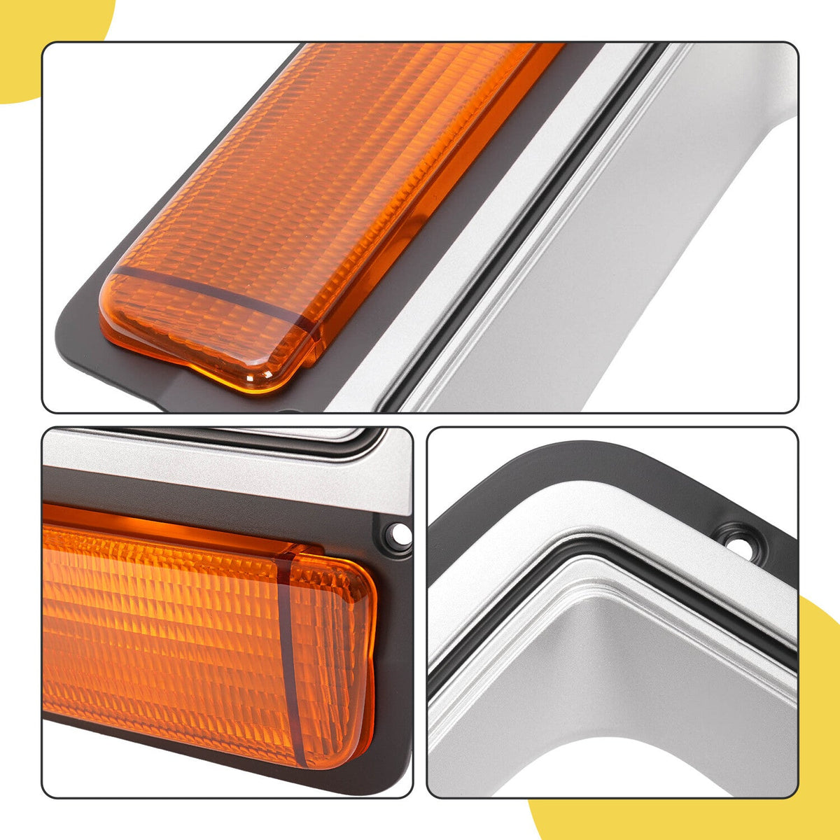 Fit For Dodge Pickup Truck Headlight Headlamp Bezel Pair w/ Corner Parking Light