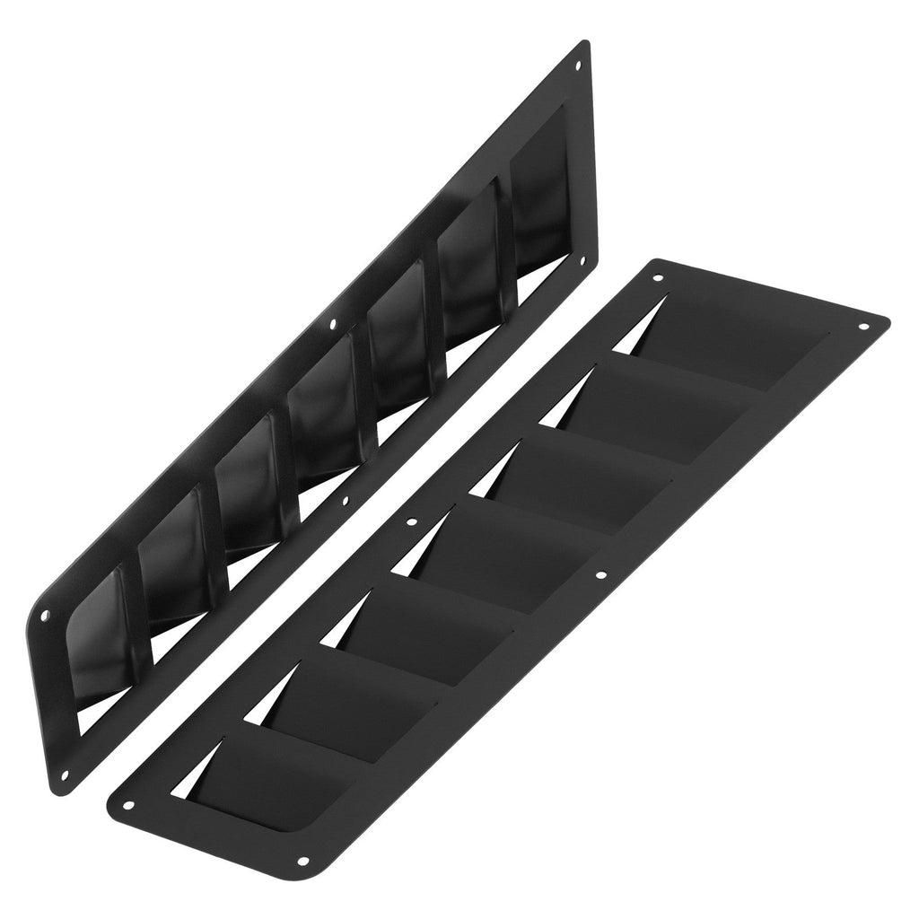 Universal Car Parts Hood Louver Vent Scoop Panel Set Hood Cooling Kit Black