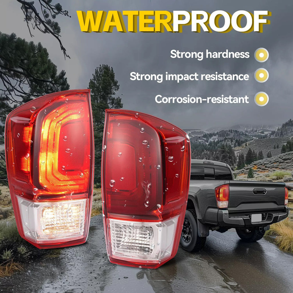 For Toyota Tacoma TRD 2016-2023 Pair Tail Lights Brake Lamp Turn Signal w/Bulb