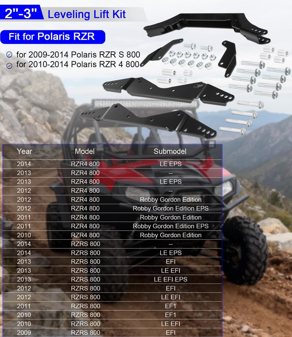 2''-3'' Lift Kit Front & Rear for Polaris RZR S 800, RZR 4 800 2010-2014