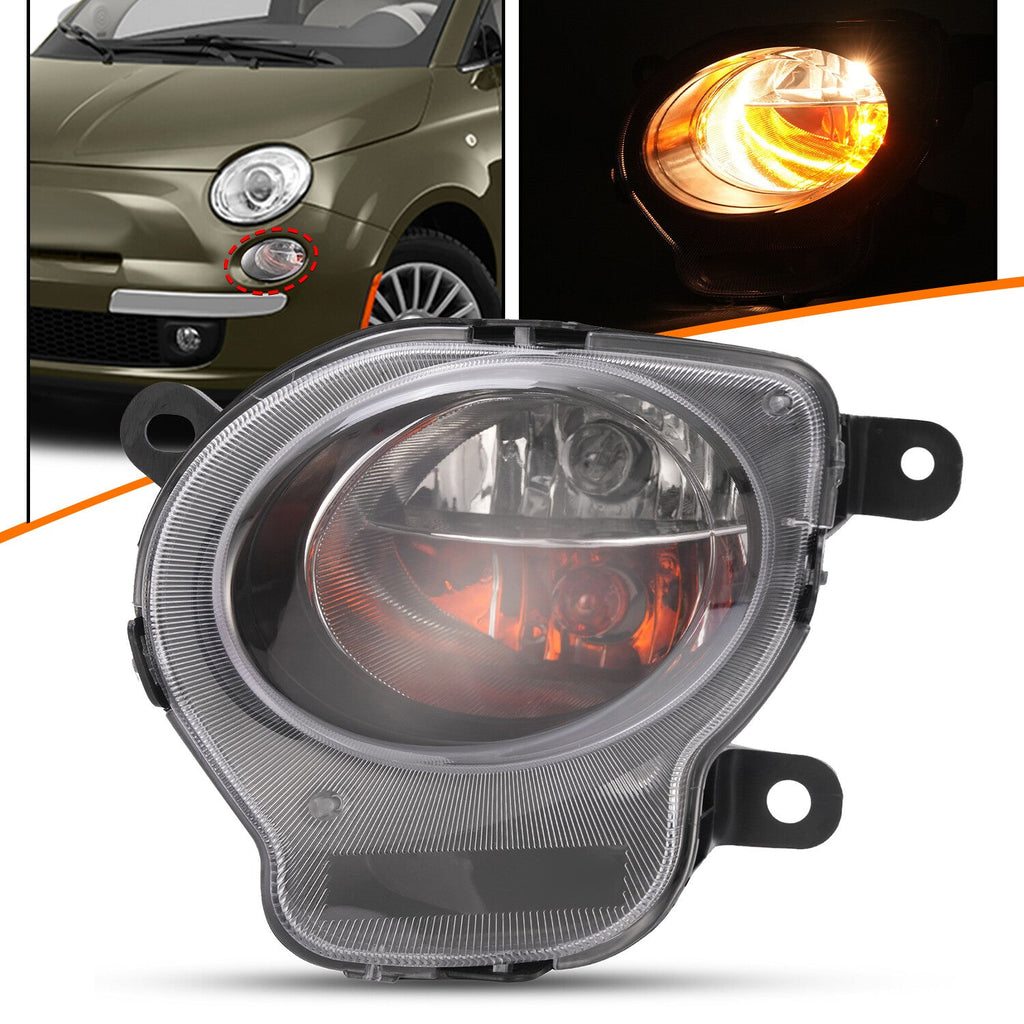 Black Front Left Driver Side Turn Signal Light Parking Lamp For Fiat 500 2012-17